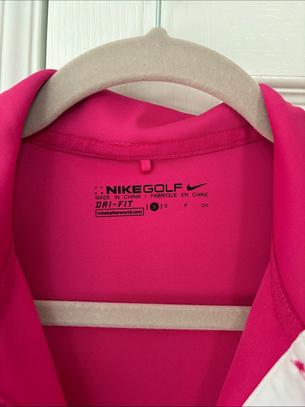 Nike Golf Women's Sleeveless Polo Tank - Hot Pink with White Trim - Picture 2 of 3